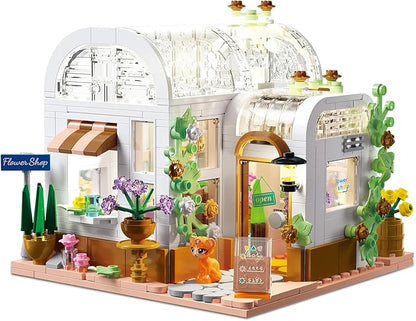 Flower House Building Set Creative Building Playset with LED Light Christmas Birthday Toys for Girls 6+ Compatible with Lego (561 PCS)