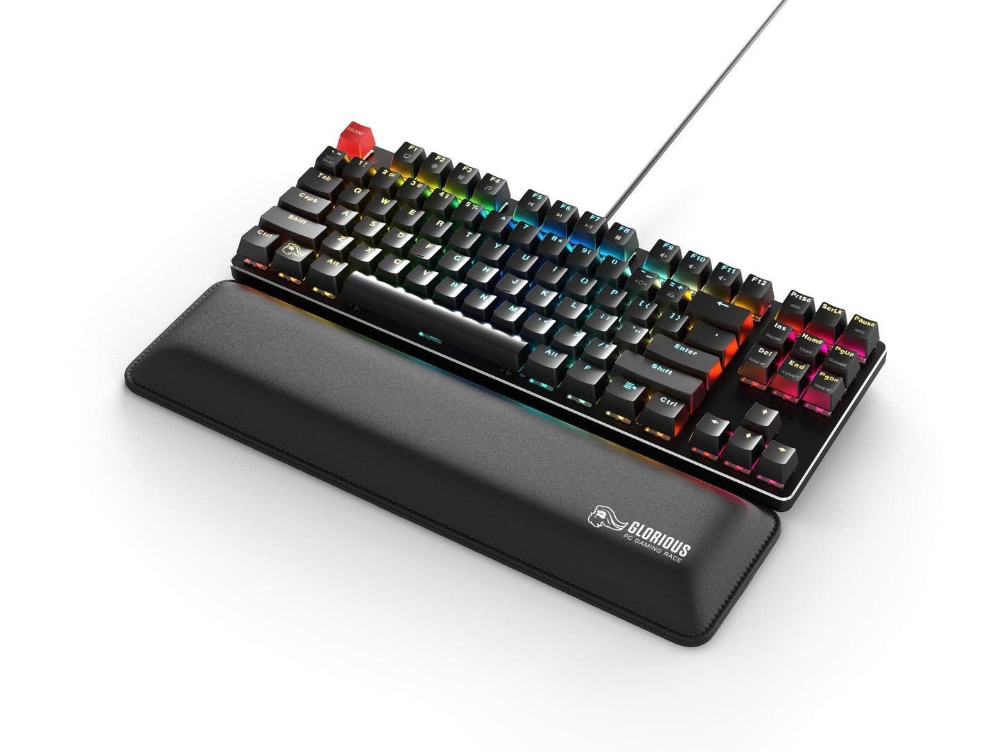 Glorious Wrist Pad/Rest - TENKEYLESS (TKL) Size - Black - Mechanical Keyboards,Stitched Edges,Ergonomic | 14x4 inches/25mm Thick (GWR-87)