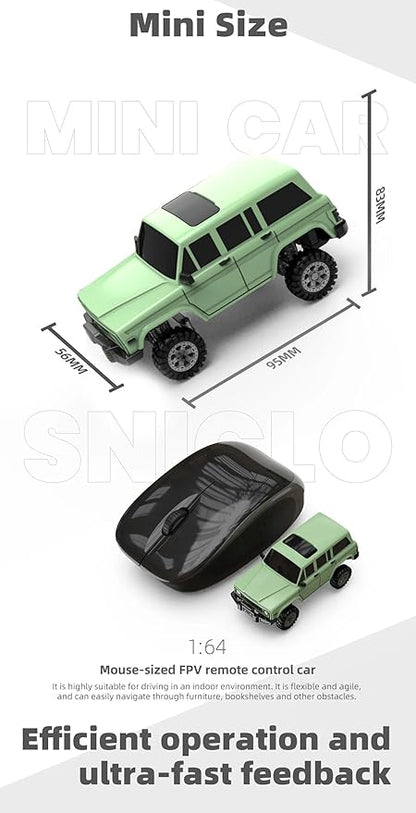 SNICLO 1:64 Mini 4WD RC Off-Road Car 2.4G Full Proportional Control Metal Driveshaft Multi-Link Chassis Independent Suspension RTR Electric Climbing Vehicle(Blue/RTR Cam Version)