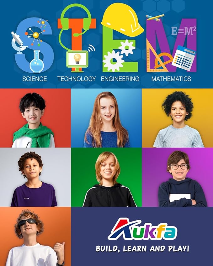 aukfa STEM Robot Toys Building Kits Building Toys for Boys Age 8-12 App &amp Remote Control Blocks Engineering Science Learning Educational Coding DIY Stem Projects Robot Gifts for Boys &amp Girls
