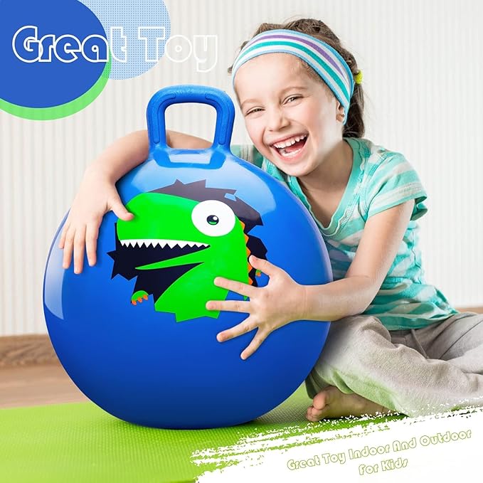PlayZap Hopper Balls for Kids 6-12 20 Inches Bouncy Ball with Handle 20 Inflatable Bouncing Hopper 50cm Jumping Toys Garden Hopping Toys Girls Boys Gifts