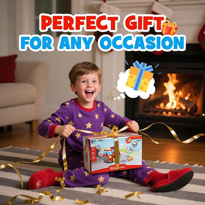 Remote Control Car 2.4G Cartoon Emergency Vehicle RC Fire Truck Engine Toys with Lights &amp Music Birthday Gifts for Toddlers Kids Boys &amp Girls 1-5 Years Old (Red)