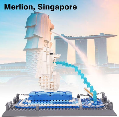 Oichy Merlion Building Blocks Set 503 PCS Creative Toy Building Sets World Famous Architecture Model Kits for Adults and Kids