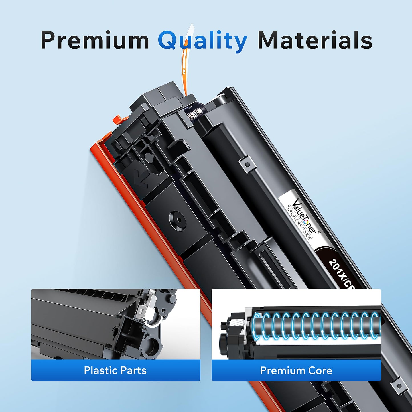 Valuetoner 201X Toner Compatible for HP 201X Toner Cartridges 4 Pack High Yield CF400X CF401X CF402X CF403X for Color Laserjet Pro MFP M277dw M252dw M277c6 M277n M252n M277 (Black Cyan Yellow Magenta)