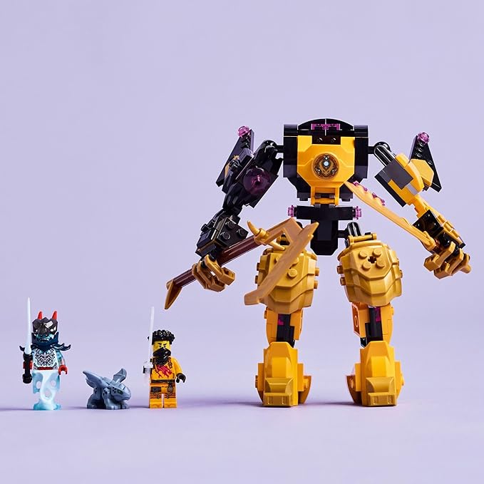LEGO NINJAGO Arin’s Spinjitzu Battle Mech Building Toy - Ninja Building Set for Kids Ages 7+ - with Arin Baby Ryu &amp Villain Minifigures - Gift Idea for Boys Girls &amp Dragons Rising Fans -