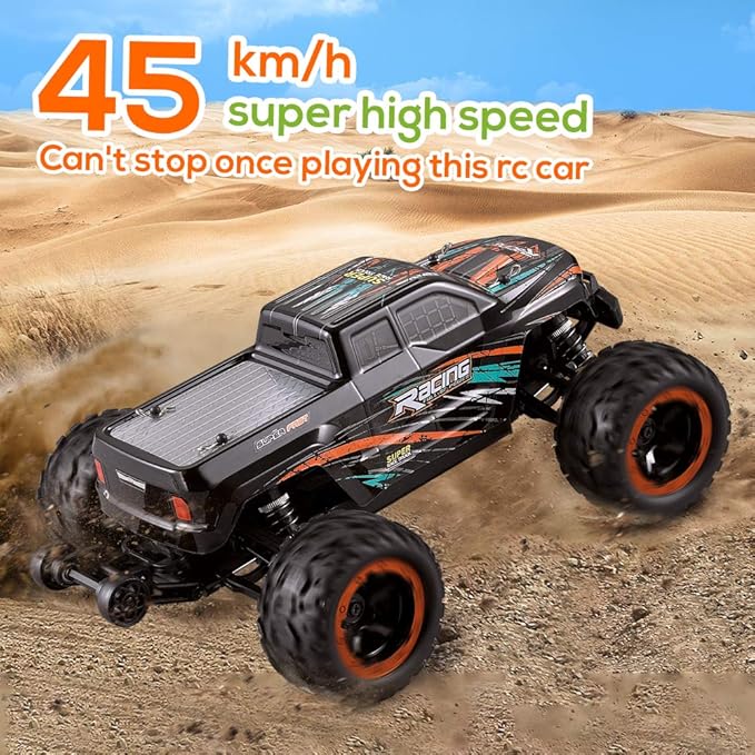 GoolRC 16889A RC Car 1:16 Scale Remote Control Car 4WD 45KM/H High Speed RC Truck with Brushless Motor 2.4GHz All Terrain Off Road Rock Crawler Electric Vehicle Toy for Adults (Orange)