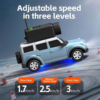 WLtoys Mini RC Car 1:64 Scale FPV RC Drift Car with 720P HD Camera 2.4GHz Transmitter and WiFi App Control with Gyro First Person Perspective Mini Racing Toys for Hobby RC(Blue)