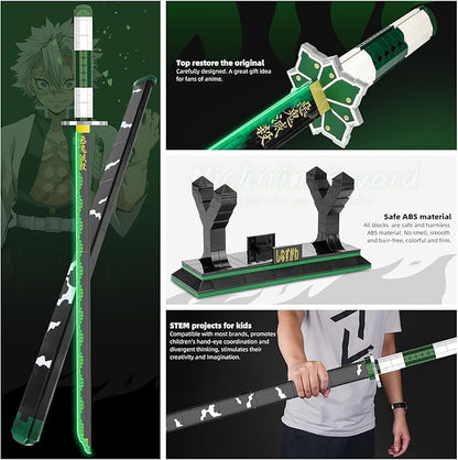 TOY PLAYER Demon Shinazugawa Sanemi Sword Building Set 710Pcs Toy Building Set Toy Compatible with Lego Anime Katana Building Set Gift for Anime Fans