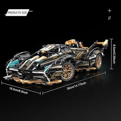 Sport Car Building Block Sets for AdultsRace Car with LED Lights Collectible 1:14 Model Scale Engineering Toy Birthday for Men Teens Boys 8+ 8-12 12-16 12 13 14
