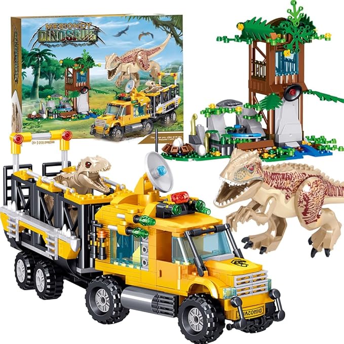 Mesiondy Dinosaurs Building Blocks Set Dinosaur Toys for Age 8-14 YearsDinosaur Park World Birthday Gifts for Boys and Girls (546 Pcs)
