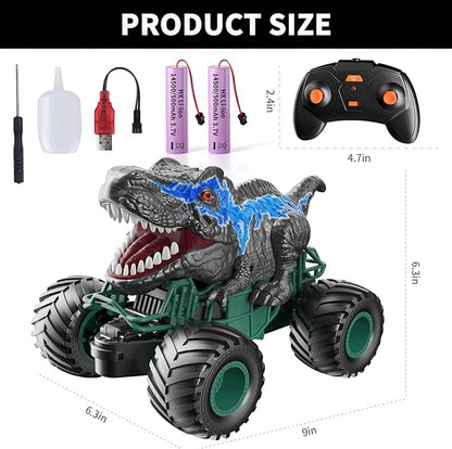 Bennol 2.4GHz Dinosaur Remote Control Cars Toys for Kids Boys 4-7 5-7 8-12 RC Dinosaur Car Toys with Light Sound Spray Indoor Outdoor Toys Gifts for 3 4 5 6 Year Old Boys RC Car Toys for Boy