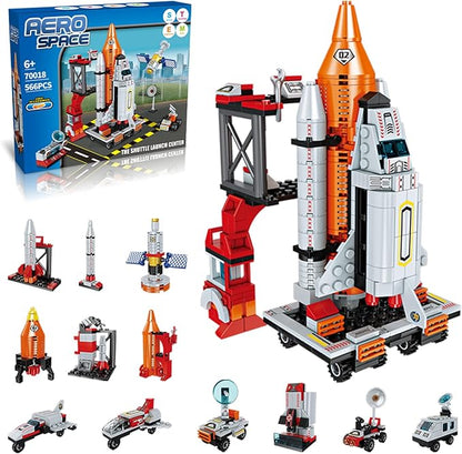 AESGOGO STEM Space Toys for 6 7 8 9 10 11 12 Year Old Boys Girls Space Shuttle Rocket Launch Center Building Sets Toy Kits Best Gifts for Kids Ages 8-14 （566 Pcs）.