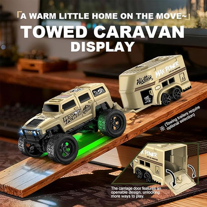 1:64 Scale Mini RC Crawler with Gyro Full Proportional RTR 2.4Ghz Remote Control Truck with RGB Lights (E88-Yellow)
