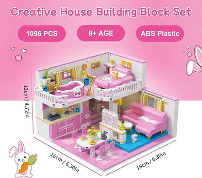 Friends House Building Block Set Pets Collection Small Brick Model Set Creative Mini Toy Building Sets Children’s Day Birthday for Teens Kids Boys Girls 8+ 1096 PCS
