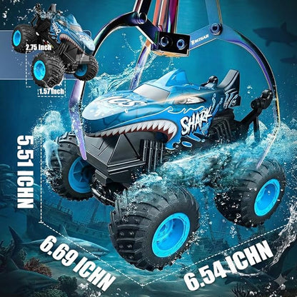 BEZGAR Monster Truck Toys Remote Control Monster Truck with Dancing Spins Lights &amp Music 1:20 Remote Control Car for Boys 4-7 5 6 7 8 9 10 +Year Old Boys Birthday Gifts (Blue)
