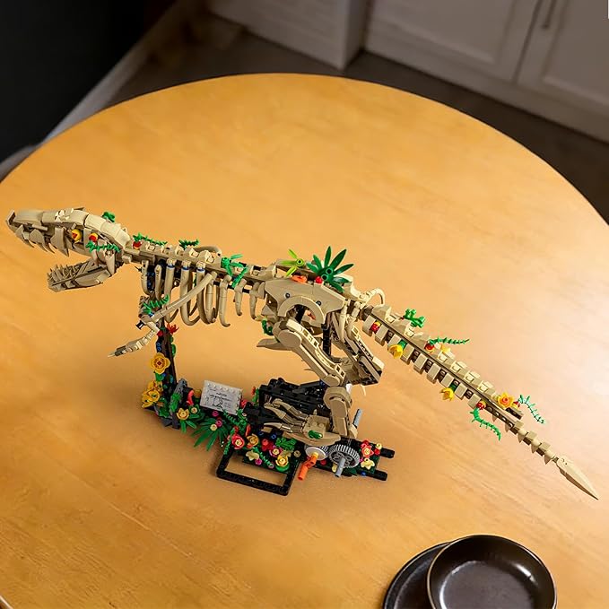 Dinosaur Fossil Building Kit T-Rex Dinosaur Fossil Kit with Power Function Legs STEM Dinosaur Building Sets for Adults and Boys 8-14 Educational Gift Display ModelHome or Office Decor