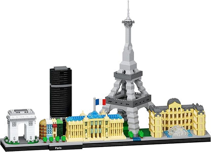 Paris Skyline Architecture Adult Building Blocks Set 3680PCS with Eiffel Tower and The Louvre Assembly Collection Micro Bricks 3D Model for Teens Age of 14+