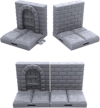 EnderToys Locking Dungeon Tiles - Masonry and Stone Wargame Terrain for Tabletop 28mm Miniatures 3D Printed Scenery