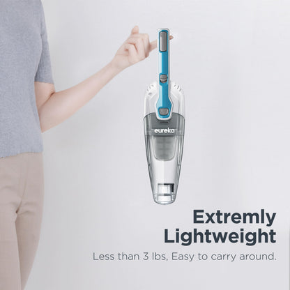 Eureka Corded Stick Vacuum Cleaner for Home Pet Hair, Lightweight Stick Vacuum Cleaner with Powerful Suction for Carpet Tile and Hard Floor, Aqua Blue, 3-in-1 Handheld Vac NES100