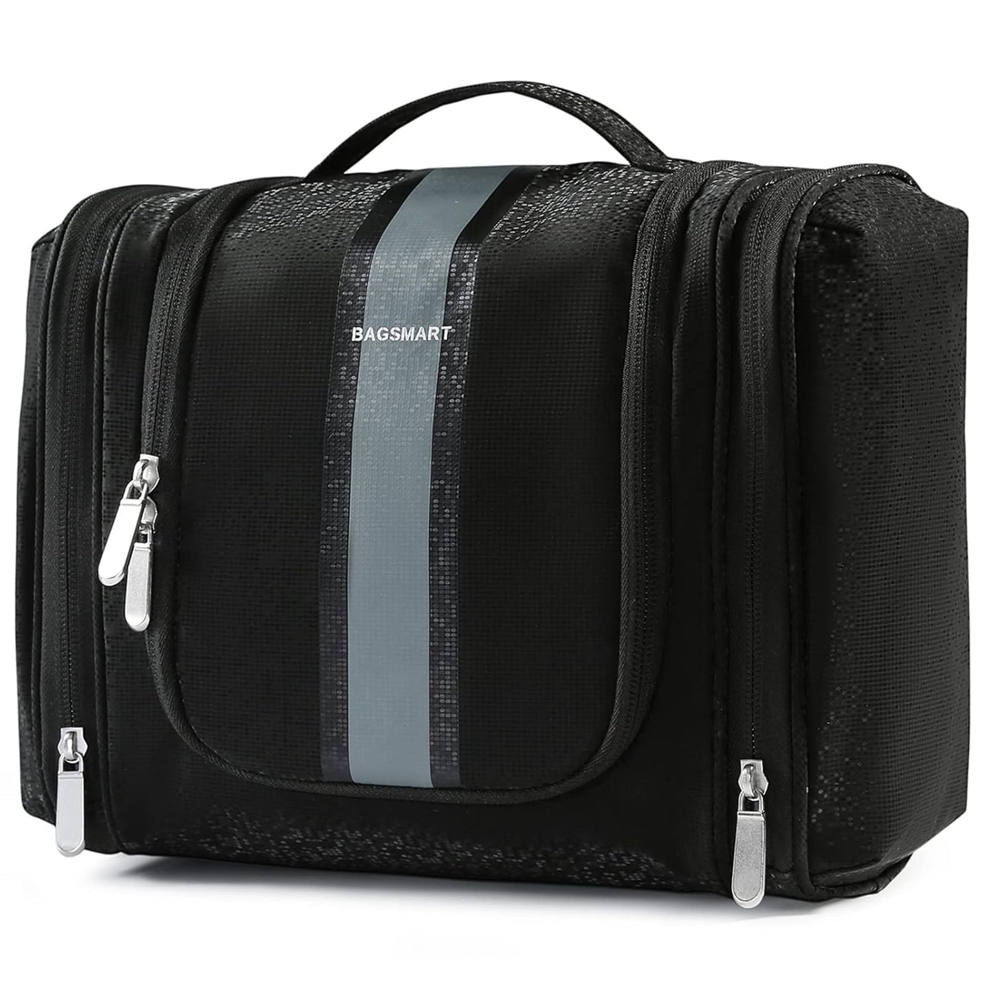 BAGSMART Extra Large Toiletry Bag Hanging Toiletry Bag for Travel, Water-resistant Cosmetic Makeup Travel Bag, Capacity Travel Bag Organizer for Full-size Toiletries, Black-Large