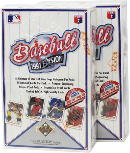 1991 Upper Deck Baseball High Series Card Box: Possible Aaron Autograph Chipper Jones Mike Mussina Rookie Cards