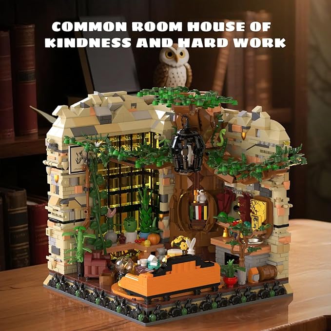Magic World Huflepuf College Common RoomHarry Modular Architecture Building Blocks Poter with LightCollectible Harry House Model Building Brick Kit for Adults Teens Boys Girls - 2059Pieces