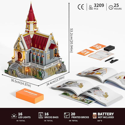 Medieval King's Castle Treasury Building Bricks Set - Middle Ages City Town Modular Collection Display Kit with Minifigures 3209 Pcs for Adults &amp Teens