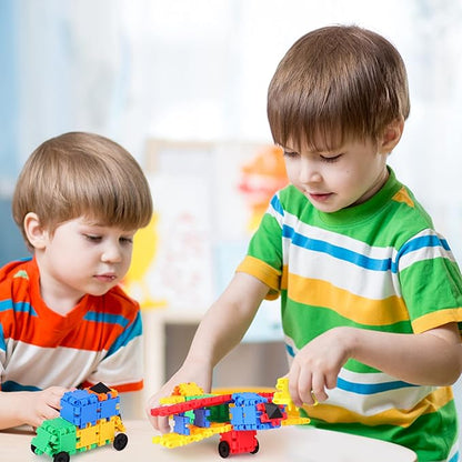 Snapid Building Bricks 400 Pcs Connecting Toy - Strong Durable Colorful Block Set w Storage Interlinking Construction Blocks for Kids - STEM Development Creativity and Educational Children Toys 4+