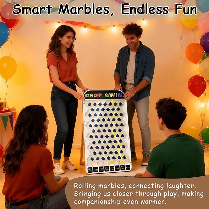 Zhenx Prize Drop Disc Game Wood Extra Large Prize Drop Board 27.8 x 15.9 Wood Disc Drop Games for Parties Trade Show Booth and Carnival Game