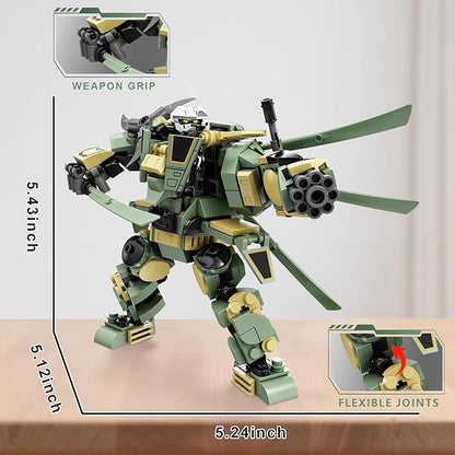 Transforming Mech Robot Building Blocks Set 4 Kinds of Destroy Warrior City Mecha Action Figure with Weapons Cool Creative Robots Toys Gift for Teens Boys 14+ (1448 PCS)