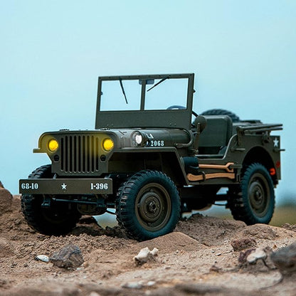 Remote Control Car 2.4Ghz 4WD Off Road RC Jeep Rock Crawler Vehicle with Linked Lights 1:10 Scales All Terrain Remote Control Trucks RTR Hobby RC Car for Teen Adults