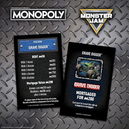 USAOPOLY Monopoly: Monster Jam | Buy Sell Trade Iconic Trucks Including Grave Digger Max-D El Toro Loco Dragon’s Breath Classic Monopoly Game Officially-Licensed Merchandise