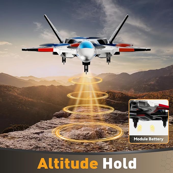 4DRC V39 RC Plane with Camera for Adults Kids RC Airplane Fighter Jet 2.4GHz RTF Glider Aircraft Plane ToysWaypoint FunctionsAltitude Hold Gesture Selfie3D Flips2 BatteriesRed