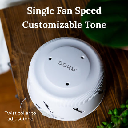 Yogasleep Dohm UNO White Noise Sound Machine (White) with Real Fan Inside for Non-Looping White Noise, for Travel, Office Privacy, Meditation, Sleep Aid for Adults & Baby, Registry Gift