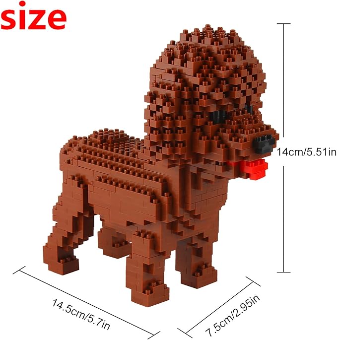 Larcele Micro Dog Building Blocks Set Mini Pet Building Toy Bricks950 Pieces KLJM-02 (Poodle)