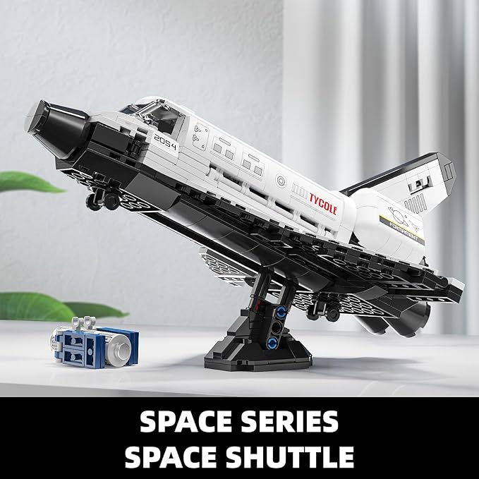 Space Shuttle Building Block Set -Spaceship Building Toy with Stretchable Satellite Translucent Design Collection for Home Office Decor Christmas Birthday Gift for Adults &amp Boys 8-12 (536PCS)