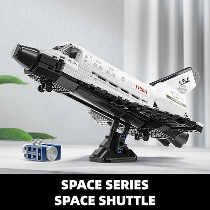 Space Shuttle Building Block Set -Spaceship Building Toy with Stretchable Satellite Translucent Design Collection for Home Office Decor Christmas Birthday Gift for Adults &amp Boys 8-12 (536PCS)