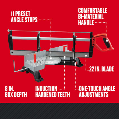 CRAFTSMAN Miter Box, Hand Miter Saw, Adjustable Angle Hand Saw (CMHT20800)
