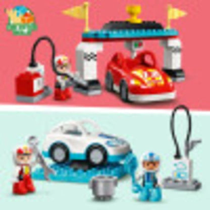 LEGO DUPLO Town Race Cars 10947 Cool Car-Race Building Toy Imaginative Developmental Playset for Toddlers and Kids New 2021 (44 Pieces)