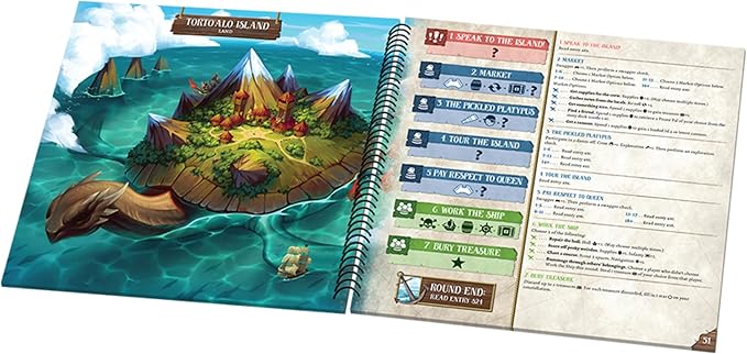 Forgotten Waters Board Game - Embark on a Hilarious Pirate Adventure in a World of High Seas Hijinks! Cooperative Strategy Game Ages 14+ 3-7 Players 2-4 Hour Playtime Made by Plaid Hat Games