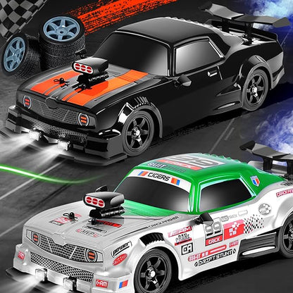 RC Drift Car Remote Control Cars 1/16 2.4GHz Drifting RC Car 4WD Remote Control Drift Cars with Spray LED Lights and Drifting Tires Toy Cars for Adults Boys Kids