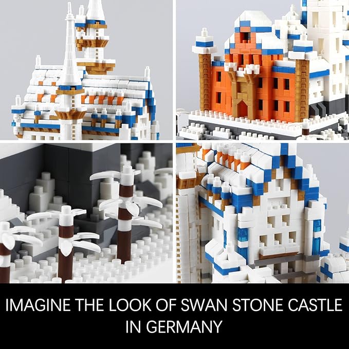 Germany Swan Stone Castle Micro Building Blocks Set Famous World Architecture Model Creative Collection Building Toys for Adults and Kids 14+ (2800 Pieces)