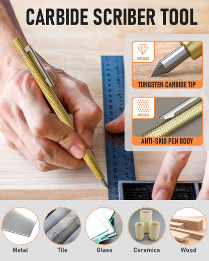 Nicpro 31 Pack Carpenter Pencil Set with Sharpener, Mechanical Carpenter Pencils with 128PCS Refills and Carbide Scribe Tool, Heavy Duty Construction Pencils for Architect Woodworking-With Canvas Case