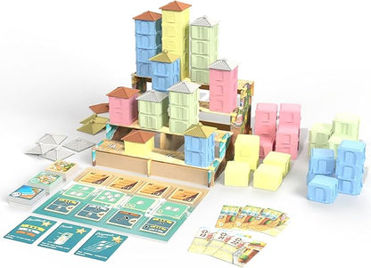 SlugFest Games: Positano - Strategy Board Game 3D Building &amp Placement Simultaneous Bidding Italian Seaside Village Ages 13+ 1-4 Players 30 Min