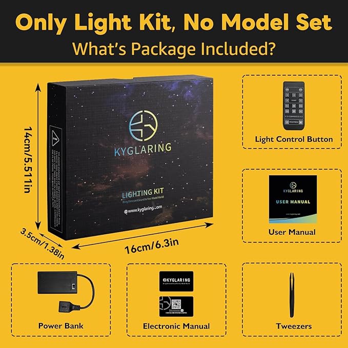 Kyglaring LED Light Kit Compatible with Lego The Lord of The Rings: Barad-dur 10333 Building Blocks Upgraded Lighting Accessories for 10333 Model Set (Model Not Included) RC Version.