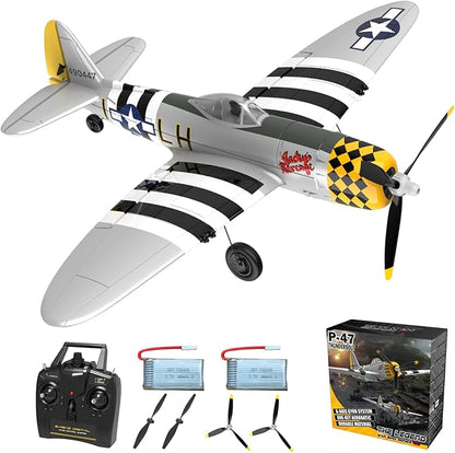 RC Plane 4-CH RC Airplane – RC Airplane Ready to Fly Upgrade P47 Thunderbolt Remote Control Airplanes for Beginners Adult with Beginners with Xpilot Stabilization System &amp One Key Aerobatic