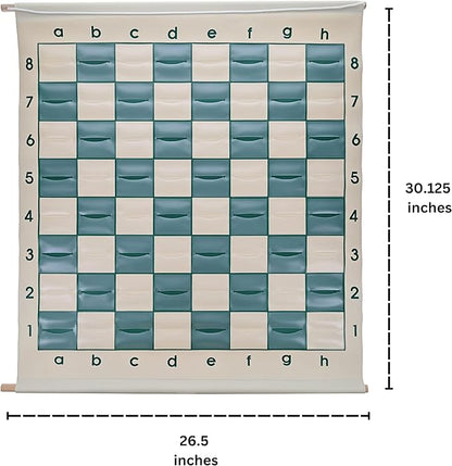 WE Games Standard Chess Teaching Demonstration Board - 27 in. with Chess Pieces Included Portable Chess Club &amp Tournament Chess Set Training Perfect Chess Set for Beginners and Adults