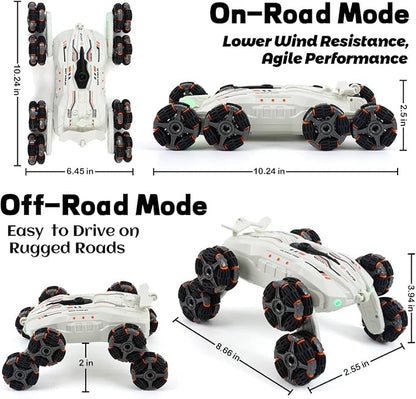8 Wheels Gesture Sensing RC Stunt Car for Kids - Birthday Gifts for 6 7 8 9 10 11 12+ Years Old Remote Control Off-Road Vehicle 360 Degree Flips &amp Lights &amp Spray Fun Toys for Boys Age 6-12