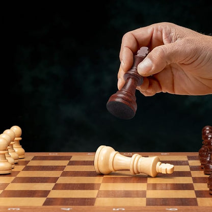 Husaria Staunton Tournament No. 5 Chessmen with 2 Extra Queens and Wooden Box 3.5-inch Kings
