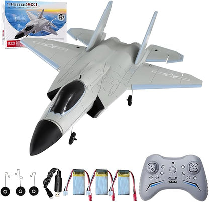 FX9631 RC Plane 2.4GHz 4CH Brushless Remote Control Airplane 3D 6G Mode Built in Six Axis Gyroscope Aerobatics Culvert Plane Simulated Stealth Fighter Toy Gift for Teens Adults